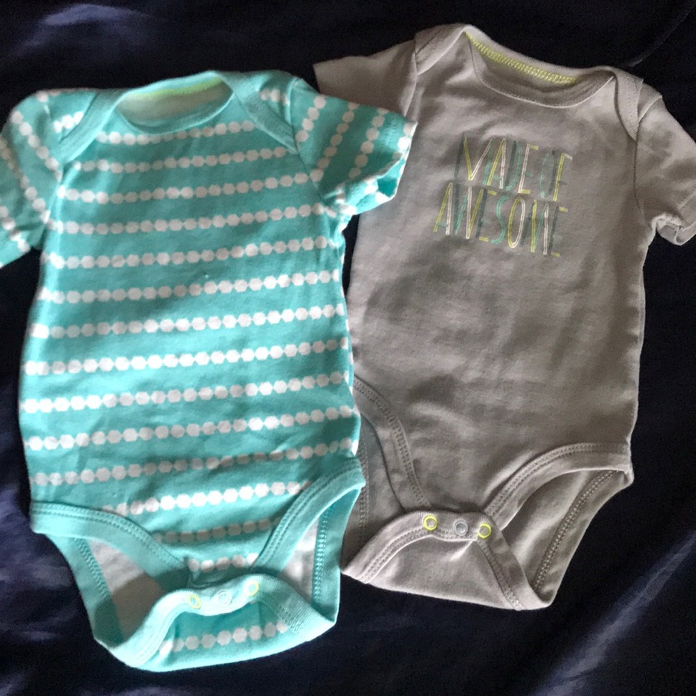Pair of Blue/Green Bodysuits